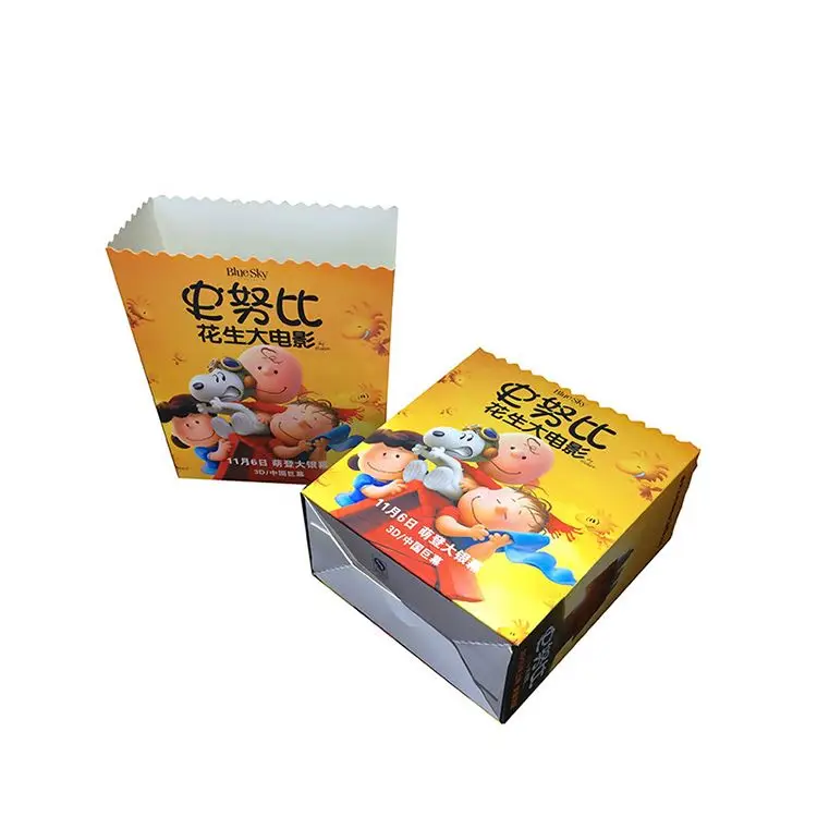 64Oz Disposable Big Size Custom Printed Paper Popcorn Cups With Plastic Lids