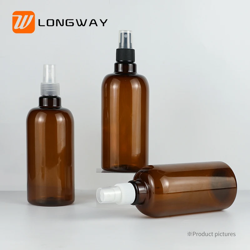 Plastic bottle 500ml PET bottle with sprayer pump for cosmetic packaging