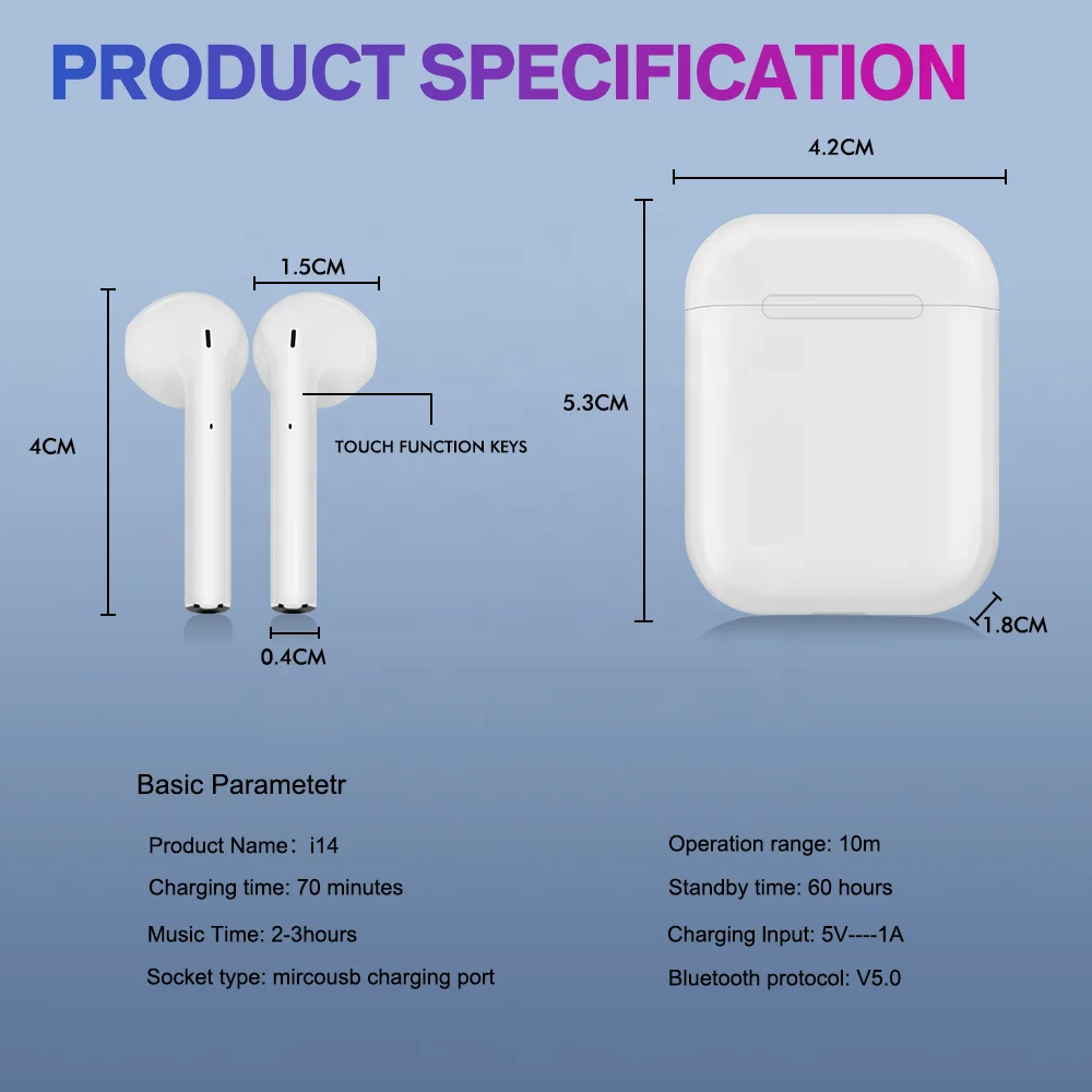Tws Earbuds Wireless Headphone Earphones I20 I9s Tws Mini Blue Tooth Earbud I14 Tws I20