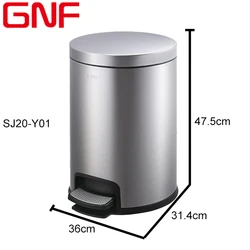 Круглые мусорные баки из нержавеющей стали GNF 20 л, мусорная корзина для подгузников, мусорные баки для гигиенических отходов, золотые кухонные мусорные баки