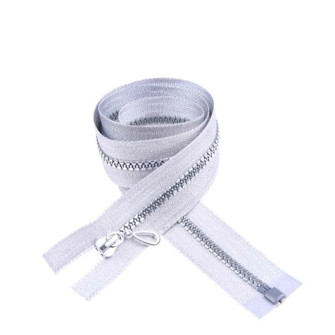 DAWEI Brand 3# Silver Vacuum Plating Teeth Dropwater Slider Plastic Zipper