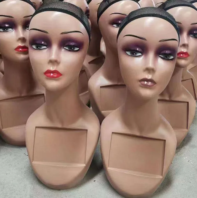 Wholesale Customize Makeup Dummy Wig Mannequin With shoulder Mannequin For Wig Display Mannequin Heads For Hair Exhibition