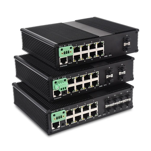 Промышленный управляемый переключатель SFP 8*10/100/1000T + 8 * 1000X