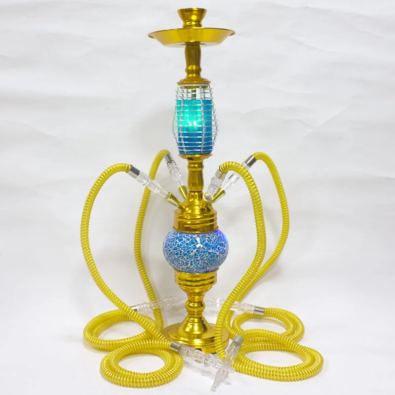 Good Quality Resin Hookah Shisha With Led for Smoking Narguile Sheesha Chicha Tobacco Cigarette Night Club Bar Lounge Party KTV