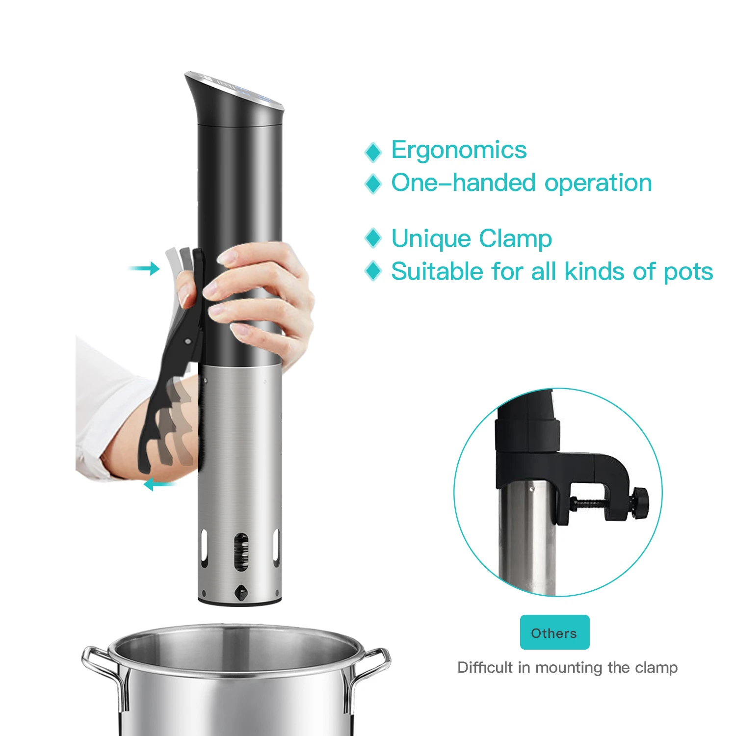 Sous Vide машина IPX7 водонепроницаемый Sous-Vide плита с погружным циркулятором заданными рецептами в приложении и тепловым погружением