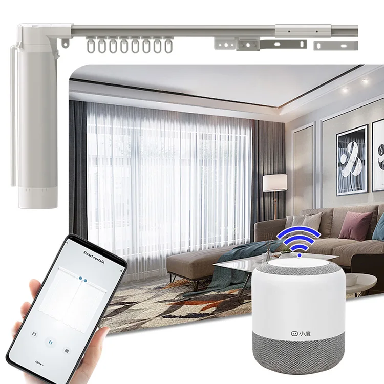 Aluminium Rail Panel Bendable Outdoor Motorized Extendable Curtain Track Wifi Tubular Electric Curtain Motor System