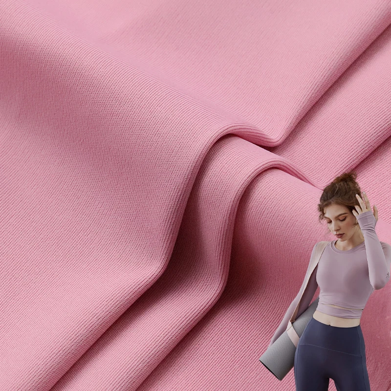 Premium Nylon spandex Stretch fabric 30/30N weft knitted matte reversible interlock yoga leggings yoga suit fabric