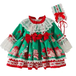 3500 Toddler Baby Girl Clothing Spring Velvet Vintage Spanish Vintage Gown Princess Lolita Dress Children Birthday Dress