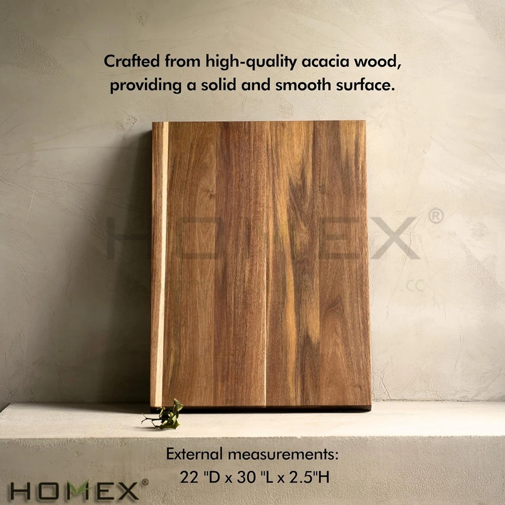 Acacia Wood Noodle Board Stove Cover Over the Stove Top Larger Chopping Board