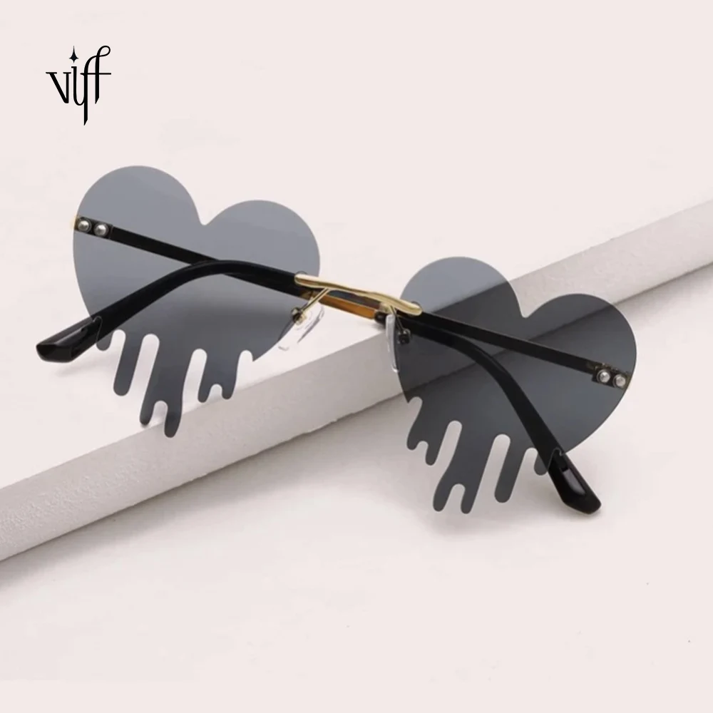  Забавные солнцезащитные очки VIFF HM20115 в форме сердца стильные без оправы для Хэллоуина вечеринки