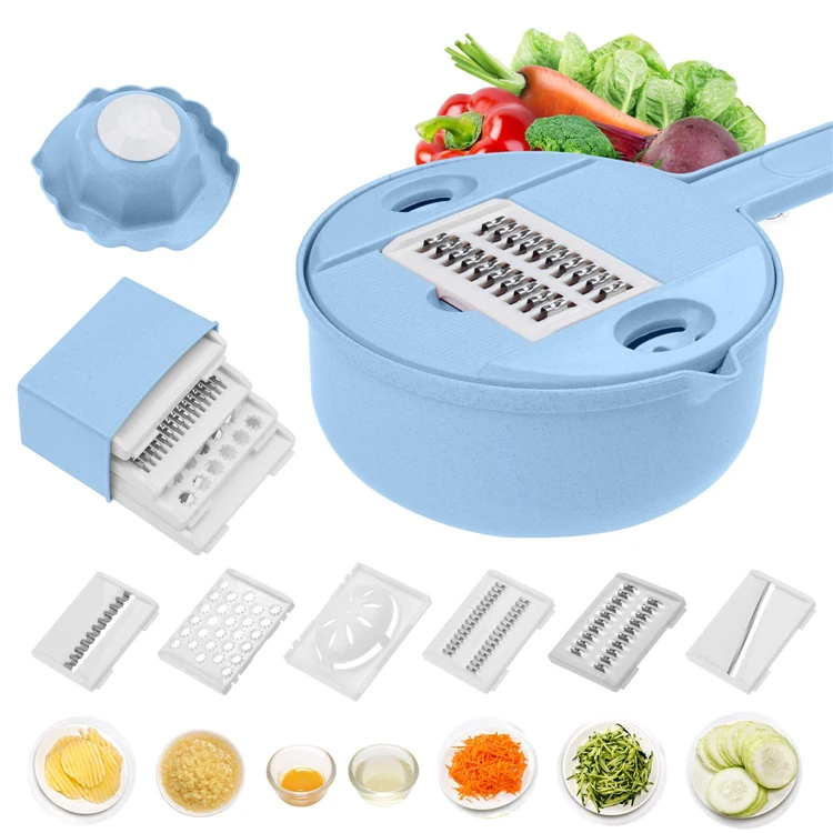 10 in 1 Multi-function Large Capacity Wheat Straw Vegetable Grater With Guard And Egg White Separator