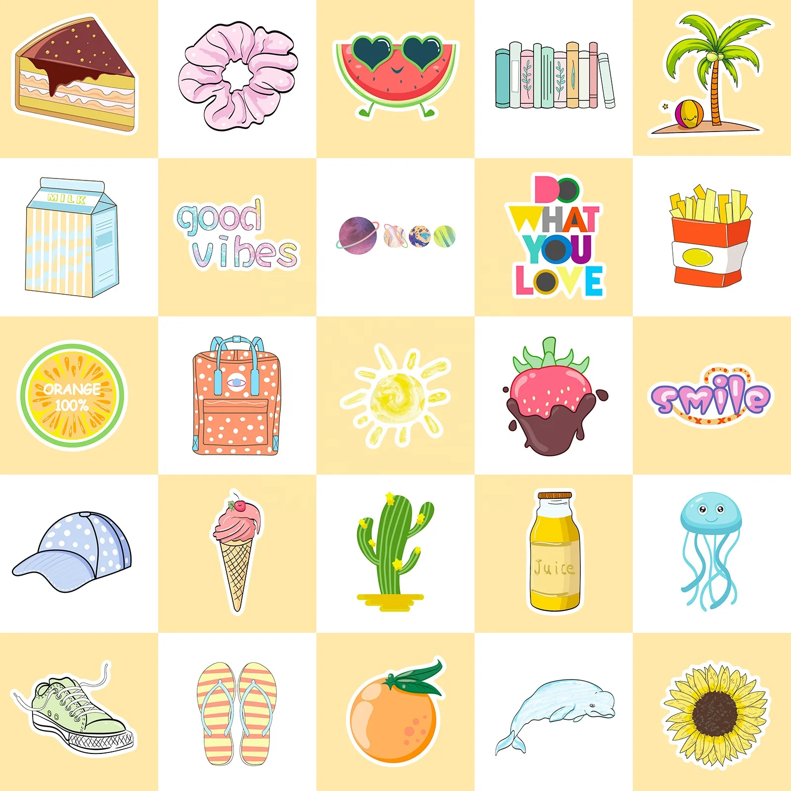 50pcs Cute Stickers, Waterproof for Laptops,  bottles,  Luggage, Cars,  Gift Favors & Decor, T01040668