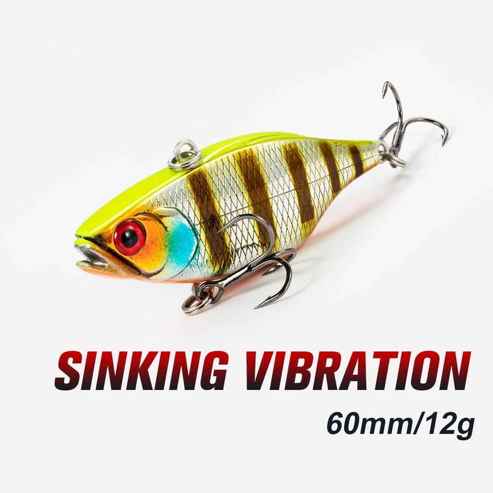 New 60mm 12g Deep Diving bionic Vib Fishing Lure Swimbait Lead on Mouth Custom Hard Bait Sinking VIB Fishing lure