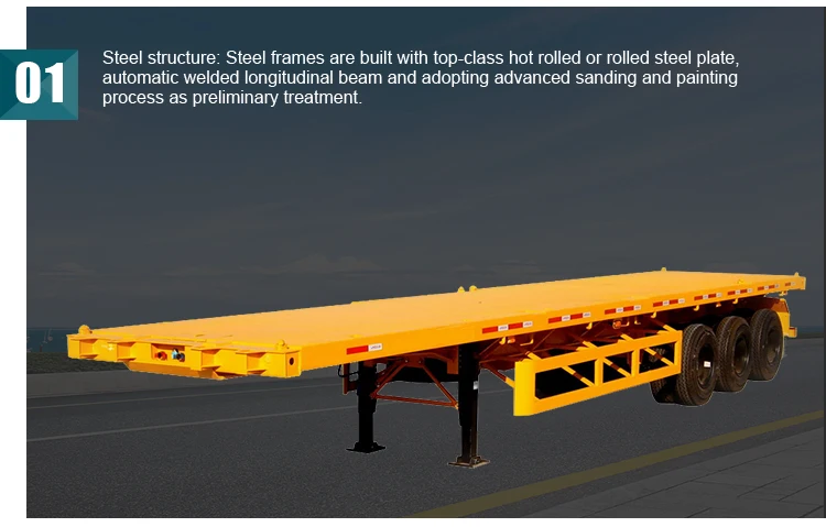 20ft 40ft container carry flatbed gooseneck truck trailers for sale