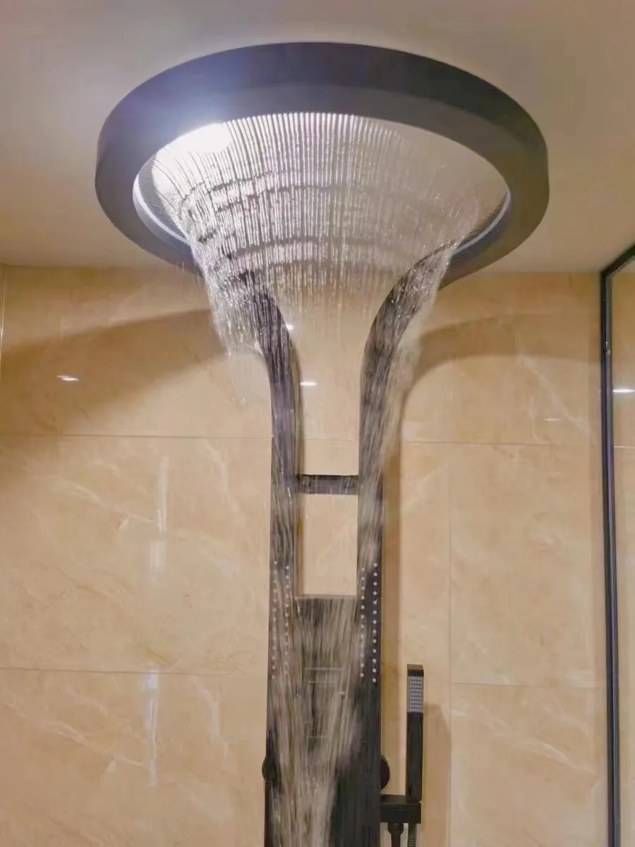 Tiktok Trend Rainfall  Piano Key Hot and Cold Sprinkler Massage Shower Sets System Panel