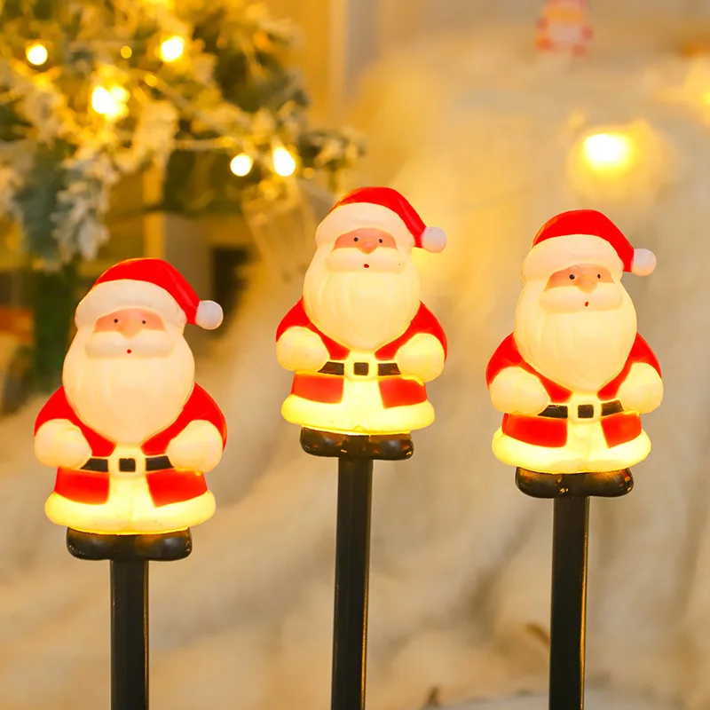 Cross-Border New Christmas Solar Lights String Candy Cane Insertion for Outdoor Garden Lawn Decor for Festive Season