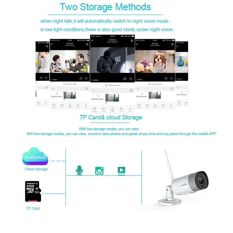 waterproof outdoor network bullet security camera ip 1080p hd cctv camera wifi  wireless cloud storage