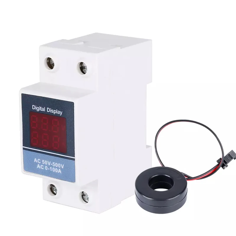 AC50-500v 0-100A ЖК Вольтметр Амперметр Панель датчик цифровой дисплей тока и напряжения, din-рейку счетчик