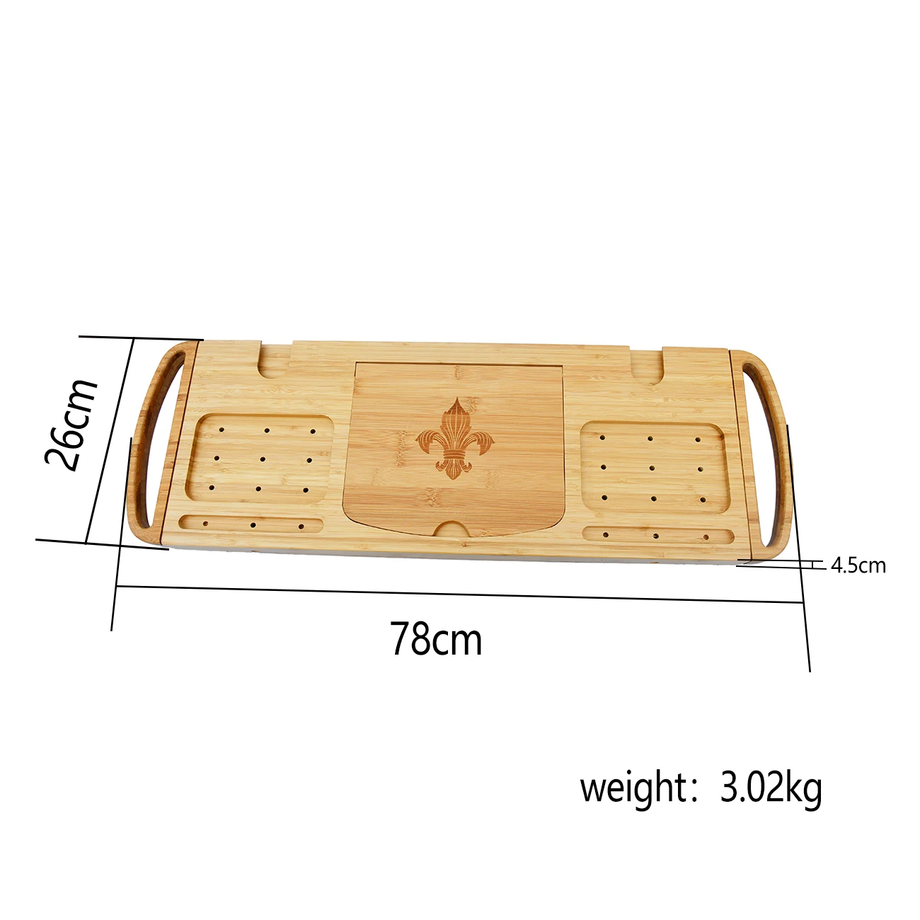 Натуральная бамбуковая деревянная Водонепроницаемая Ванна Caddy и поднос для кровати со складными выдвижными дужками канавки устройства