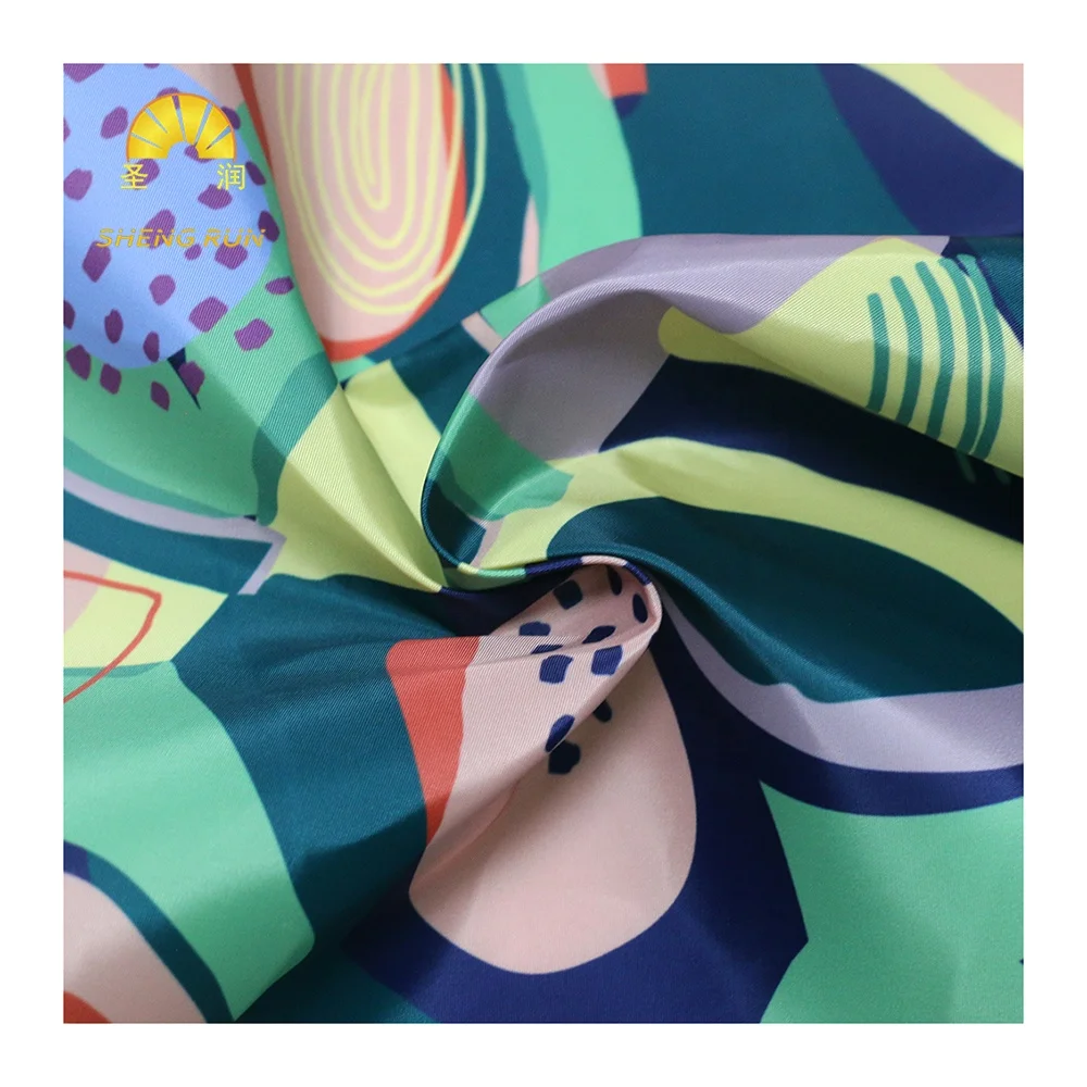 Customized Irregular Geometric Pattern Digital Printing 210D Renewable Oxford Fabric