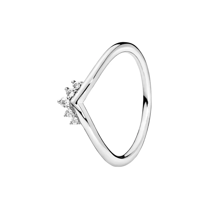New 100% 925 Sterling Silver Original Rings Love Heart Princess Crown Hollow Shiny Ring Charm Pan Europe Women Jewelry Wholesale