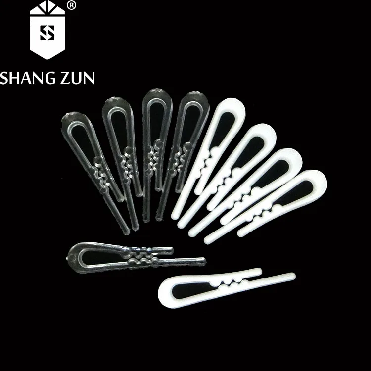 Manufacturer 4CM white plastic shirt clips for clothes transparent shirt folding clips garment packaging suspender clips