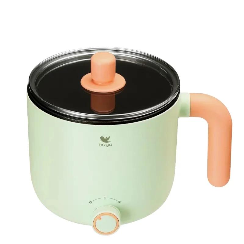 
Multi-function Automatic Ramen Mini Electric Hot Pot Stainless Steel Rapid Electric Noodle Cooker with Free Rack 