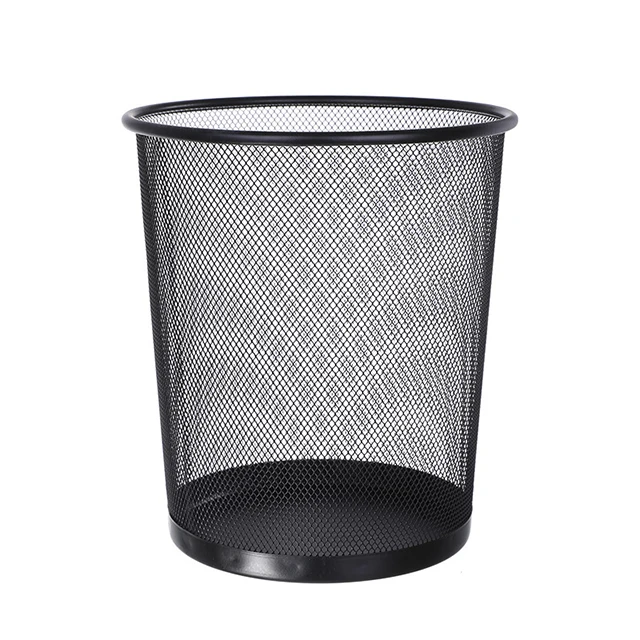Household Metal Wire Mesh Trash Bin Open Top Office Waste Paper Basket