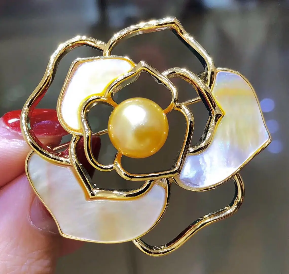 High Quality Flower Brooches for Women Gift Rose Brooch And Pearl Flower Camellia Accessories Girl