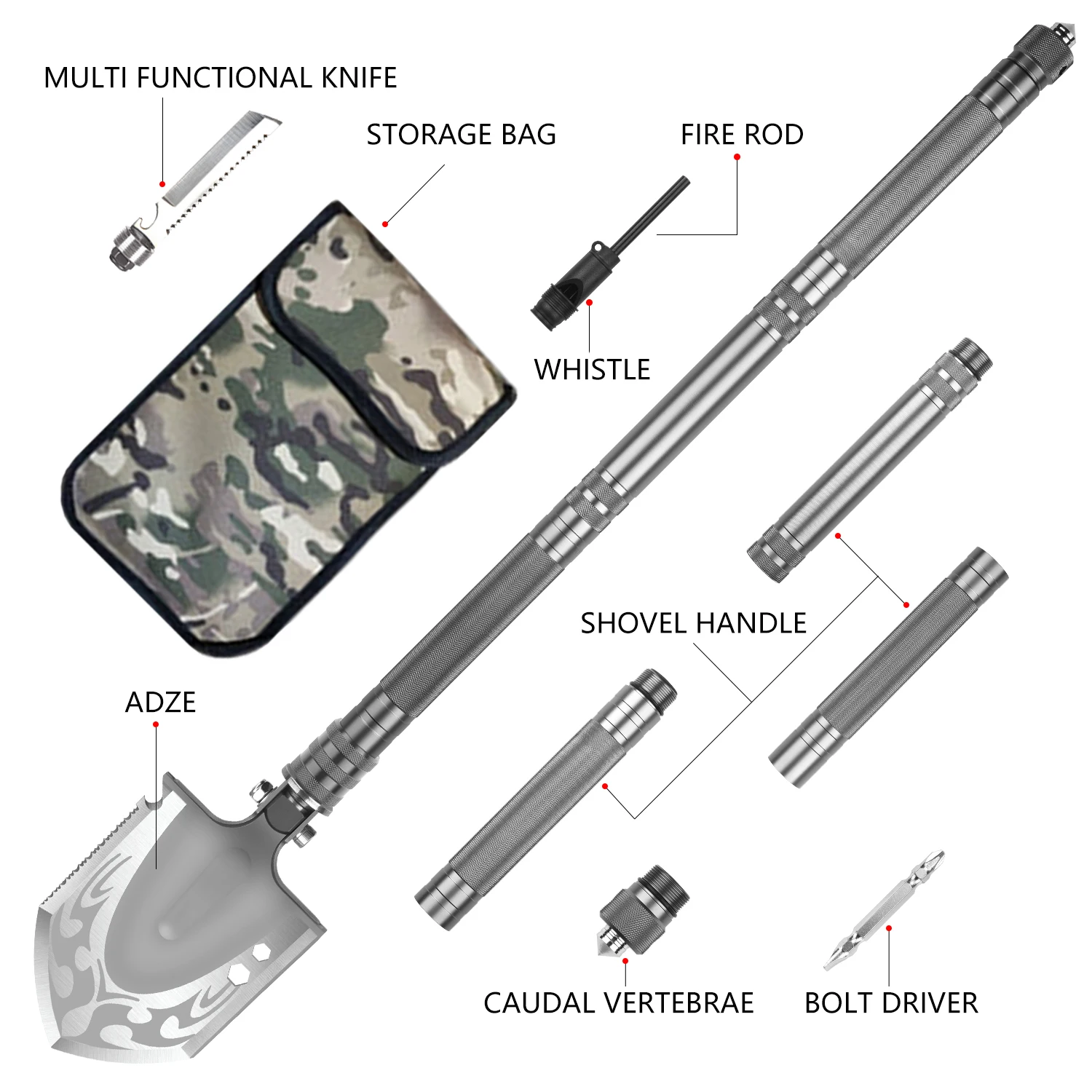 
 Многофункциональная пила, гаечный ключ для резки, нарезки, для выживания на природе, тактическая Лопата для выживания, портативная складная лопата для кемпинга  