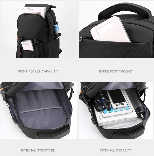 XL403 Waterproof Cheap Fashion Cool Travel Student School Laptop Backpack USB Charging Casual Business Travel Bag Customize Logo