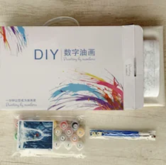 oil hand-painted cartoon cute cat painting by numbers