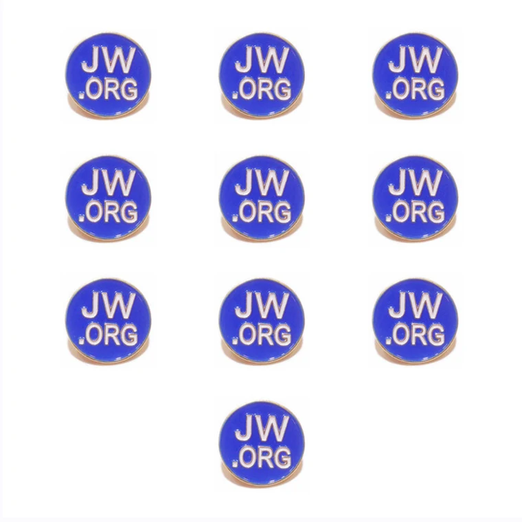 Round Shape JW.ORG Metal Lapel Pins Gold Plated Hard Enamel Badge Pins