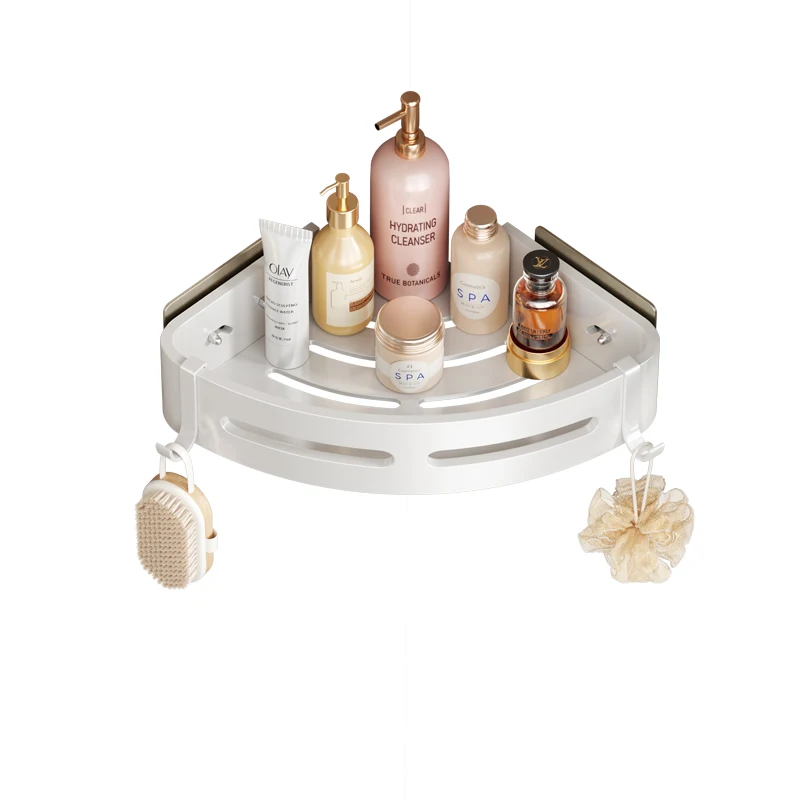 Space Aluminum Bathroom Frame Shower Storage Rack Towel And Soap Rack Bathroom Corner Shelf Rack