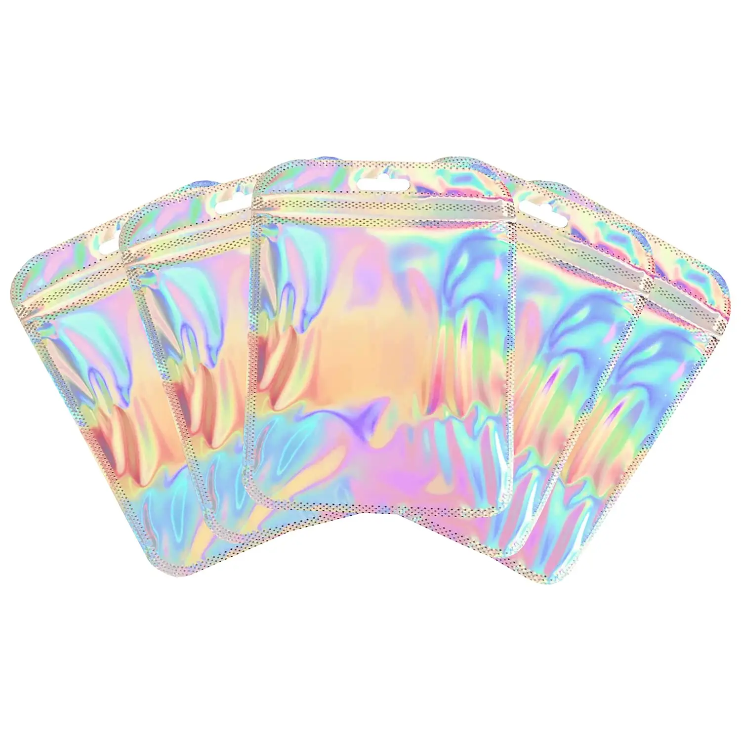 Custom Printed Small Jewelry Pouch Edible Gummy Candy Packaging Hologram 3.5 Grams Mylar Holographic Ziplock Bag