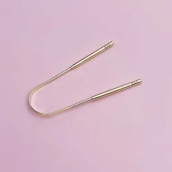 Custom Logo Eco Friendly Oral Scraper Stainless Steel Metal Tongue Cleaner