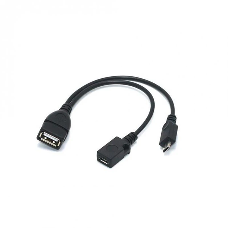 2 в 1 OTG микро USB узловой мощный Y-образный разветвитель USB-адаптер к микро-USB штекерному OTG-кабелю