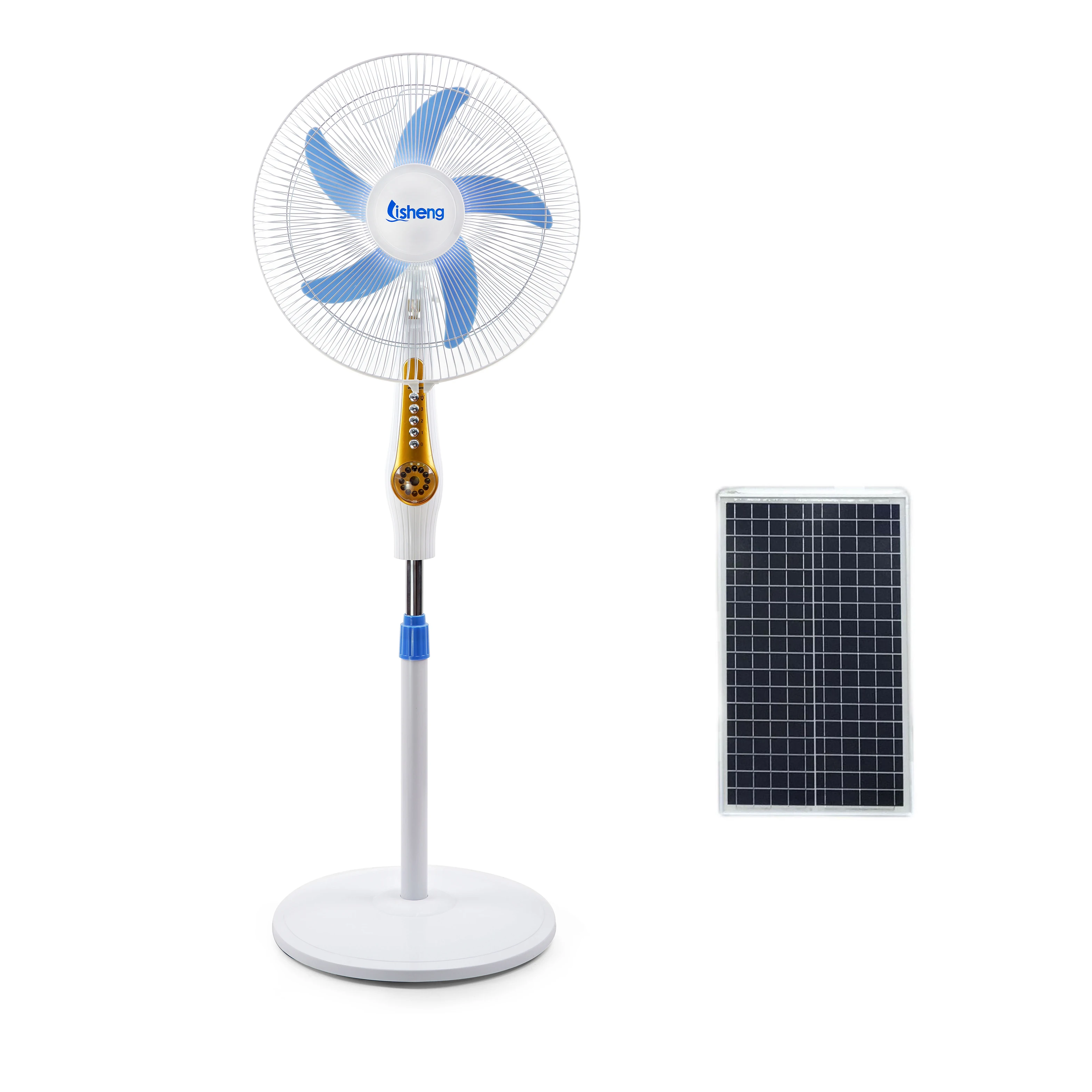 Chinese sale wholesale prices solar  rechargeable fan 16 inch rechargeable fan with led light