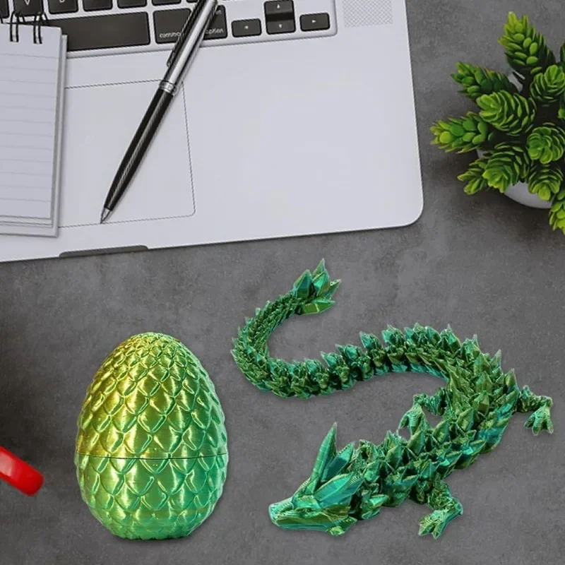 3D Printed Crystal Dragons Egg Full Body Joints That Can Move Dragons Spinner Articulated Toy Decompression Creative Toys