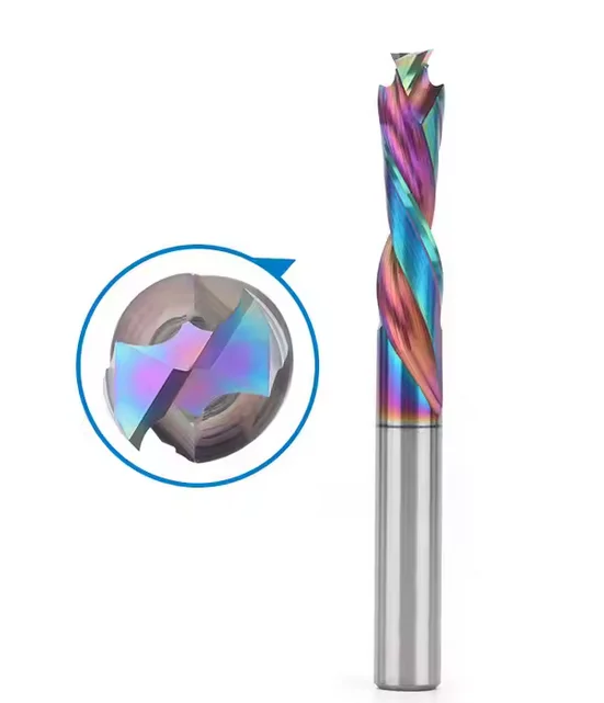 Solid Carbide 3 Flute Up and Downcut Milling Cutter 3 Flute Compression End Mills For Woodworking