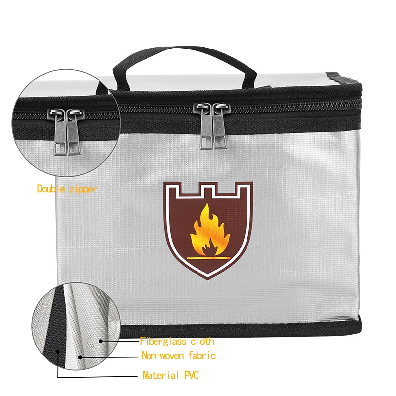 Lipo Battery Fireproof Explosionproof Bag Large Capacity Lipo Battery Storage Guard Safe Pouch for Charge & Storage
