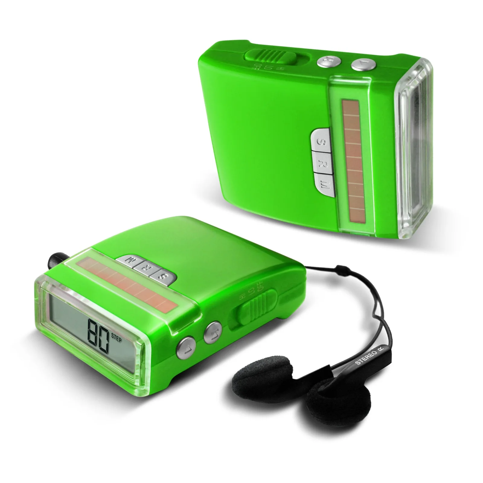 Multifunctional Electronic Pedometer with Solar Cell and Radio Counter