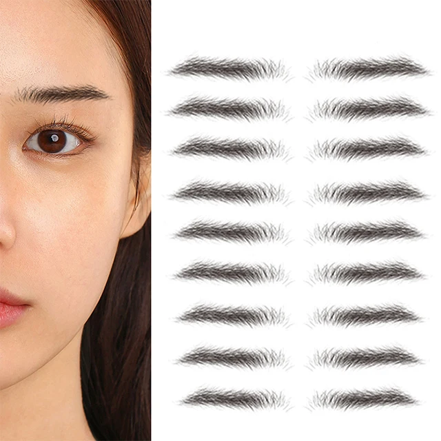 4D Waterproof Eyebrow Tattoos Stickers Transfers Stickers Grooming Shaping Eyebrow Sticker in Arch Style for Women Plastic Bag