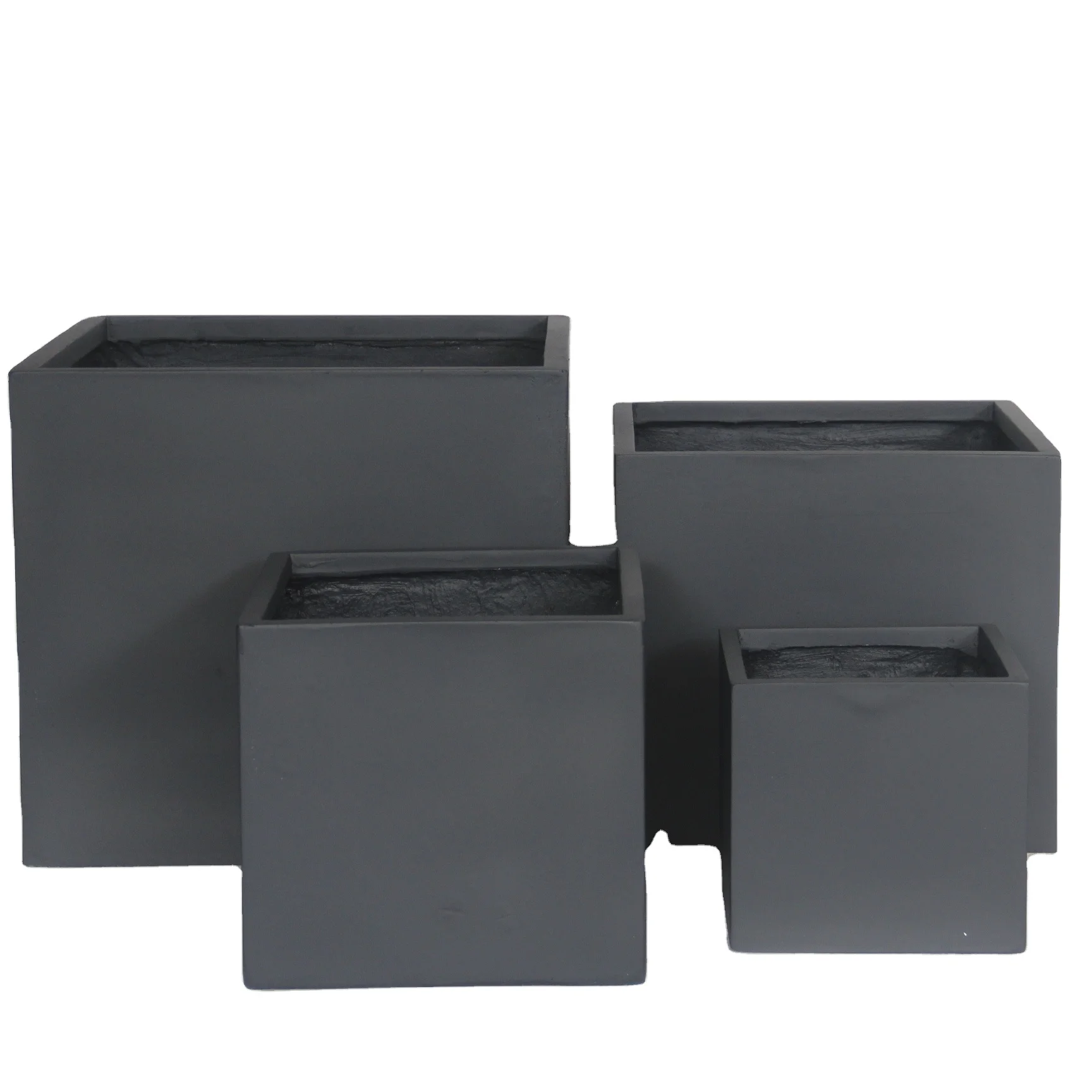 Квадратный Ландшафтный уличный горшок из волокнистой глины