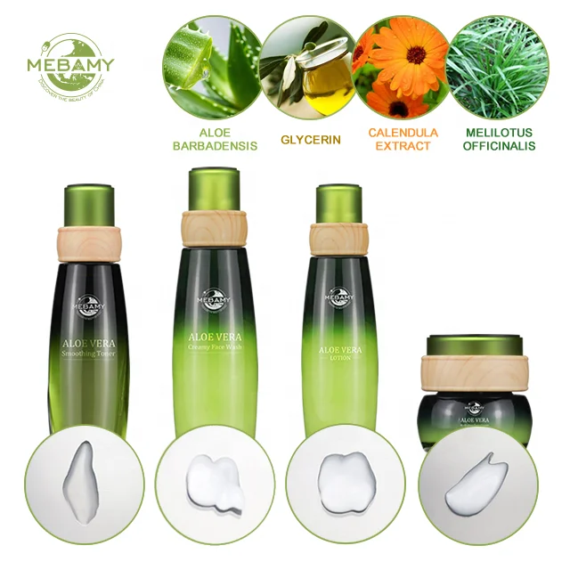 Hot Sale Aloe Vera Extract Vegan Skin Care Set for Women Repair Anti Acne Aloe Vera Skin Care Set for Sensitive Skin