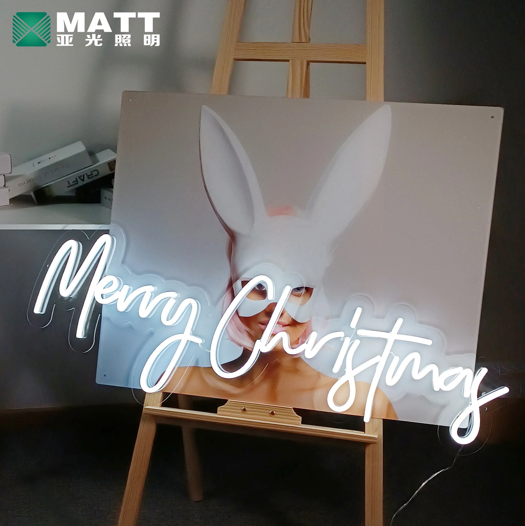 Matt Dropshipping factory outlet custom light LED neon sign Merry Christmas