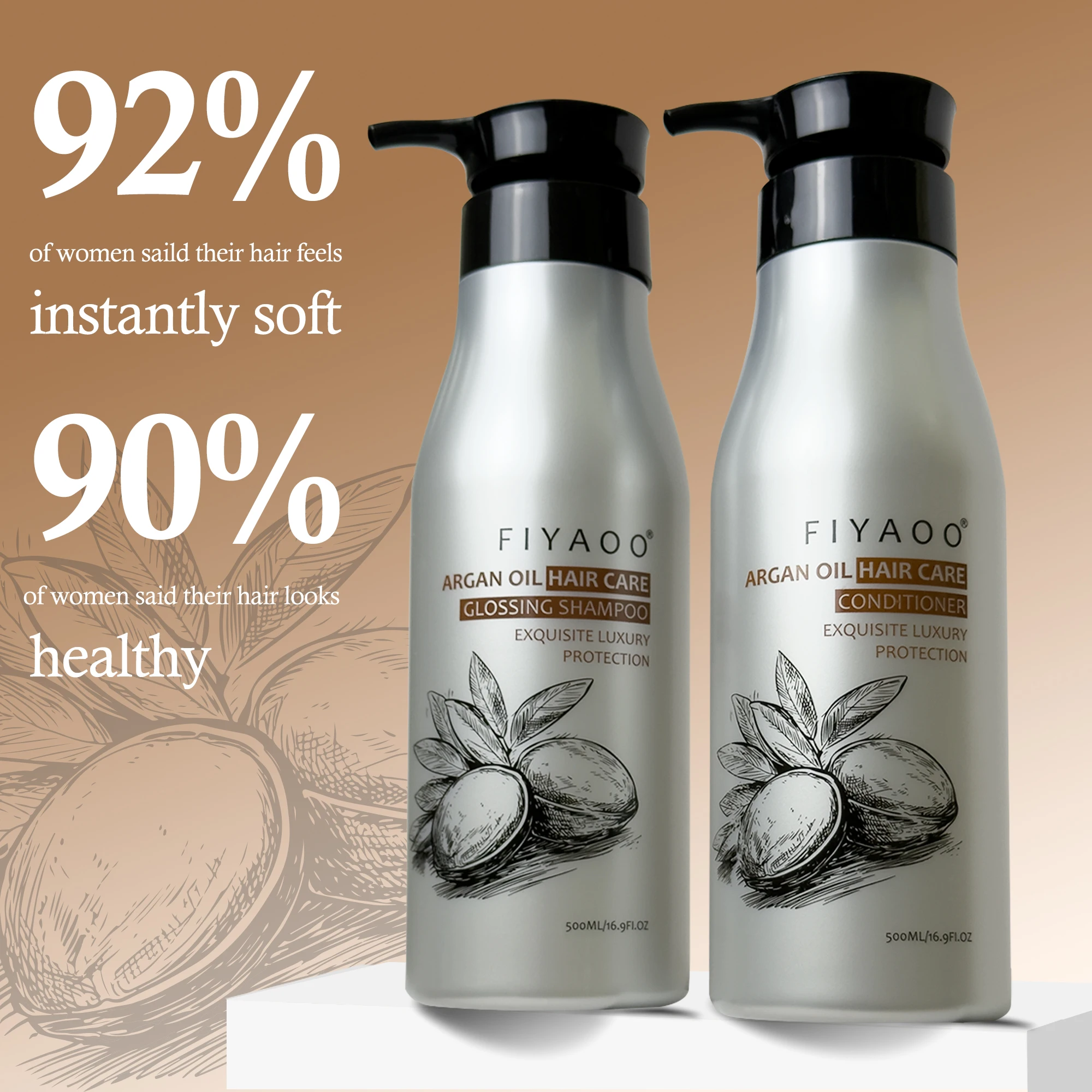 500ml Private Label Hair Care Products Argan Oil Organic Sulfate Free Natural Shampoo and Conditioner