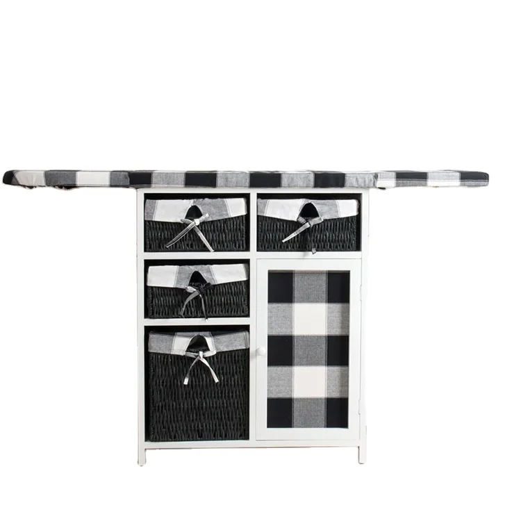 Антикварная симпатичная деревянная складная гладильная доска в шкафу, шкафчик для временной одежды