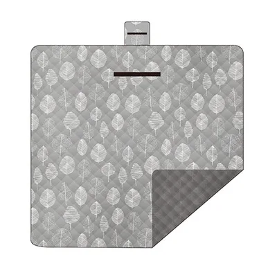 
New Product Hot-selling Grey Leaves Portable Waterproof Picnic Mat Travel Outdoor Picnic Rug Folding Picnic Blanket 