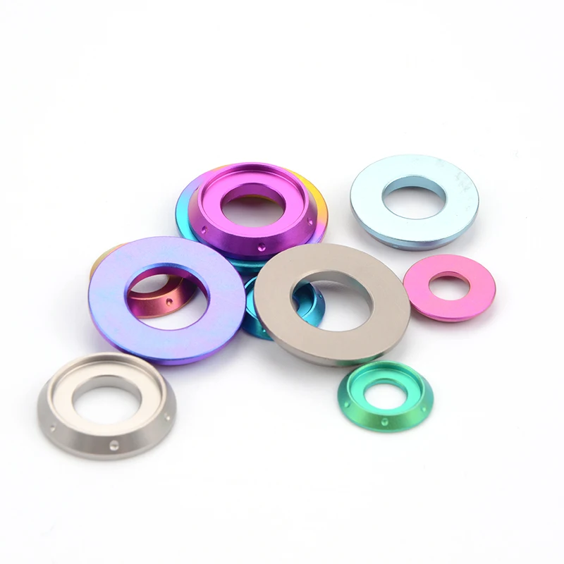 TITST Titanium Washer M1.6 M2 M2.5 M3 M4 M5 M6 DIN 125 Flat Washer DIN 127 Spring Lock Washer Ti GR2 Polished spacer